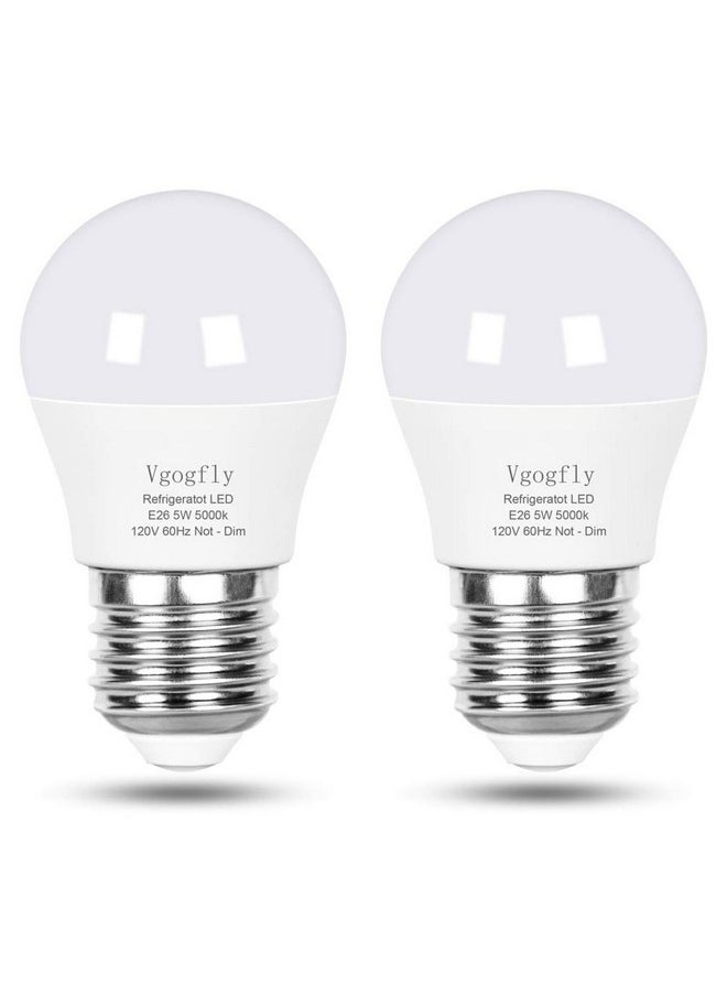 Vgogfly LED Refrigerator Light Bulb 40W Equivalent 120V A15 Fridge Waterproof Bulbs 5 W Daylight White 5000K E26 Medium Base Freezer Home Lighting Lamp Non-dimmable(2 Pack)