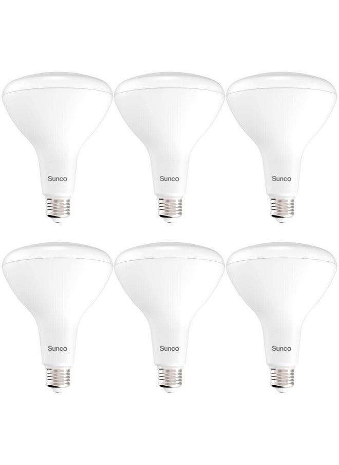 Sunco 6 Pack BR40 Light Bulb, LED Indoor Flood Light, Dimmable, 4000K Cool White, 1400 LM, E26 Base, Recessed Can Light, High Lumen, Flicker-Free - UL & Energy Star, 120W Equivalent 17W