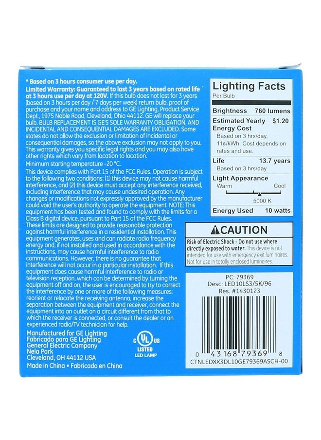 GE Lighting 79369 LED Bright Stik 10-watt (60-Watt Replacement), 760-Lumen Light Bulb with Medium Base, Daylight, 1 Box (3 Bulbs Total)