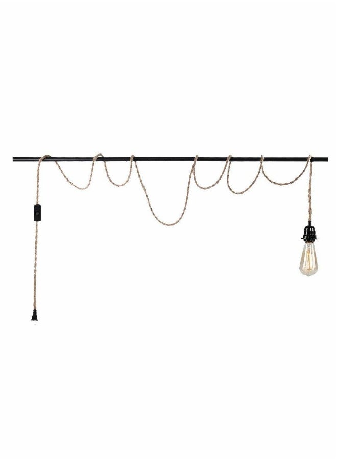 DIY 15ft Industrial Retro Ceiling Pendant Cord Pendant Light Kit Switch Plug Fabric Outlet Set E26 E27 Lighting Fixture Cable