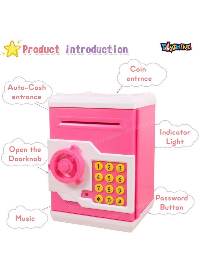 Toyshine Piggy classic bank Money Box With Electronic Lock, Atm Machine, Pink, Electronic Electronic