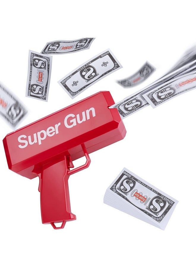 Adults Cash Cannon Money Gun For Wedding, Parties And Fun Include 100 Fake Dollar- Red