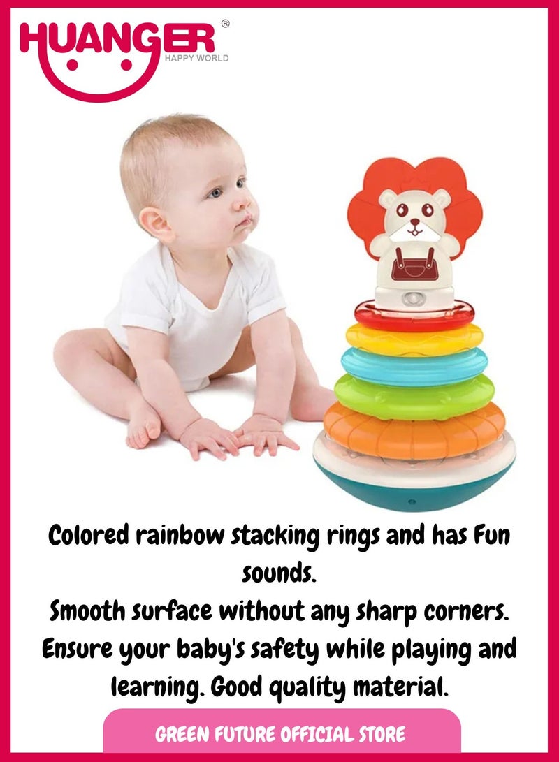 Baby Toys Lion Stacking Rings Best Educational Toy for 1 Year Old Promotes Motor Skills Safe and Non Toxic Material for Toddlers