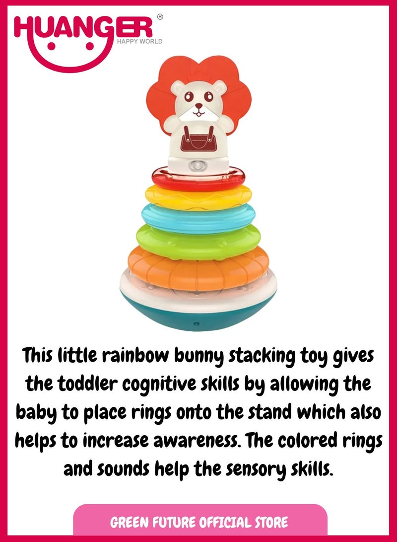 Baby Toys Lion Stacking Rings Best Educational Toy for 1 Year Old Promotes Motor Skills Safe and Non Toxic Material for Toddlers