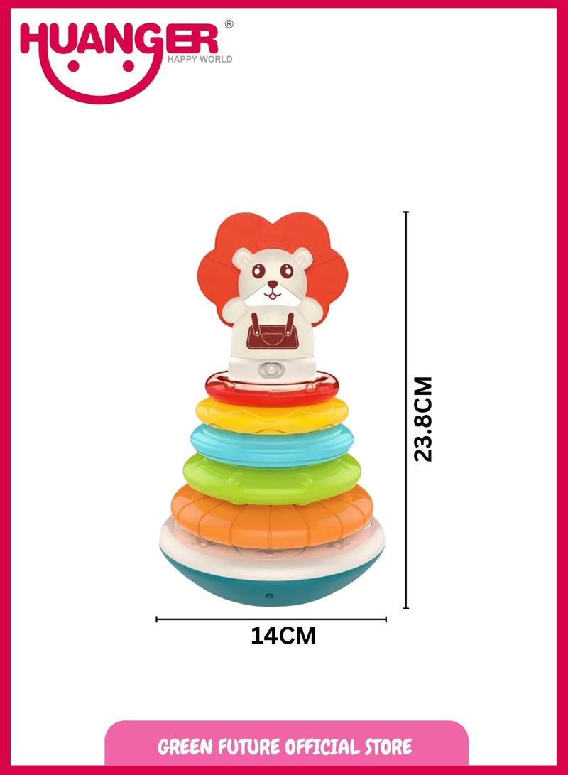 Baby Toys Lion Stacking Rings Best Educational Toy for 1 Year Old Promotes Motor Skills Safe and Non Toxic Material for Toddlers