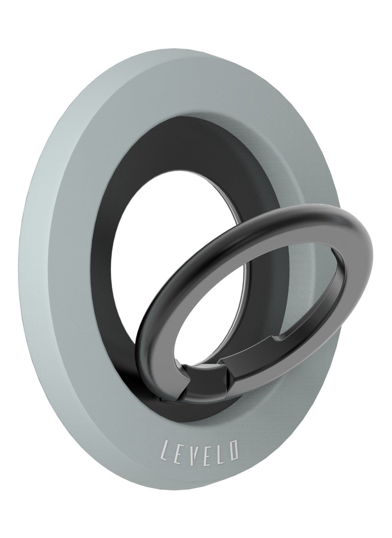 Lucero 2 In 1 Phone Ring Holder with Magnetic Ring / Comfortable Grip / 135° Flip Design / Non-Slip Surface / Hands-free / Compact and Secure Stand - Grey