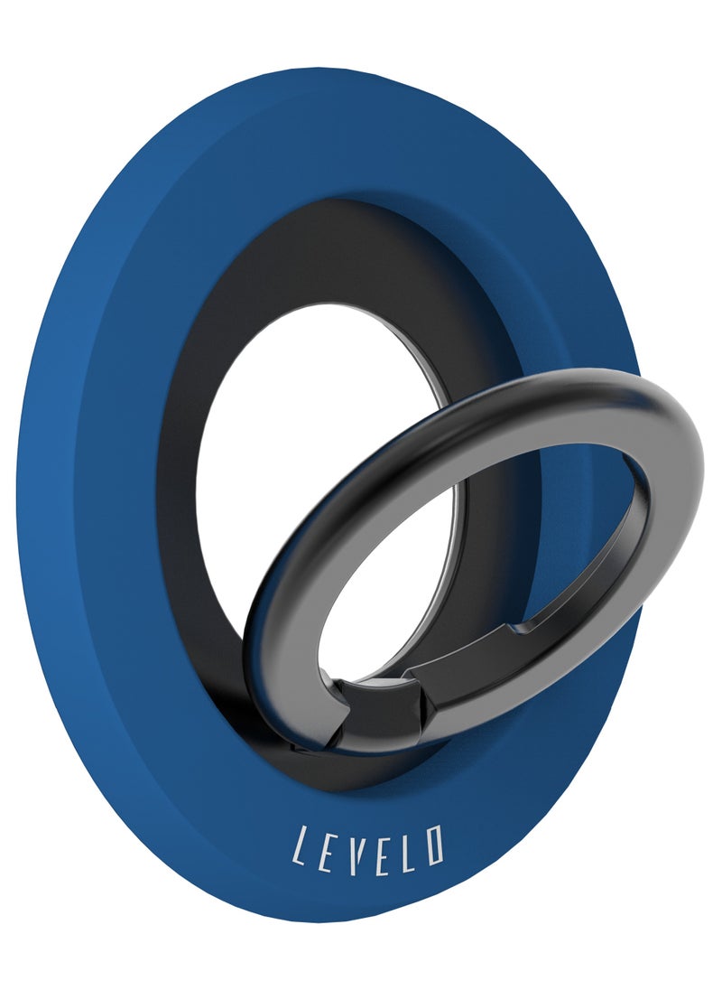 Lucero 2 In 1 Phone Ring Holder with Magnetic Ring / Comfortable Grip / 135° Flip Design / Non-Slip Surface / Hands-free / Compact and Secure Stand - Blue