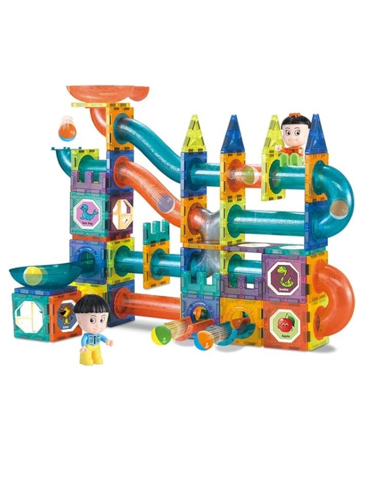 128 Pcs Marble Run Magnetic Toy