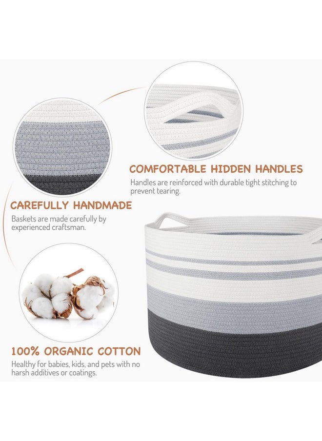 WISELIFE Storage Basket Large Cotton Rope Basket 21.7