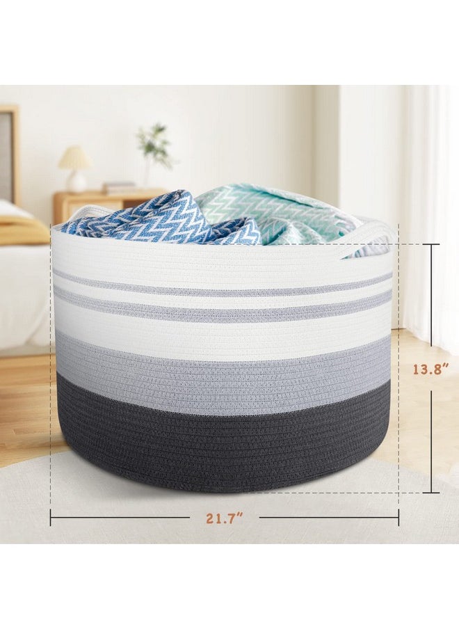 WISELIFE Storage Basket Large Cotton Rope Basket 21.7