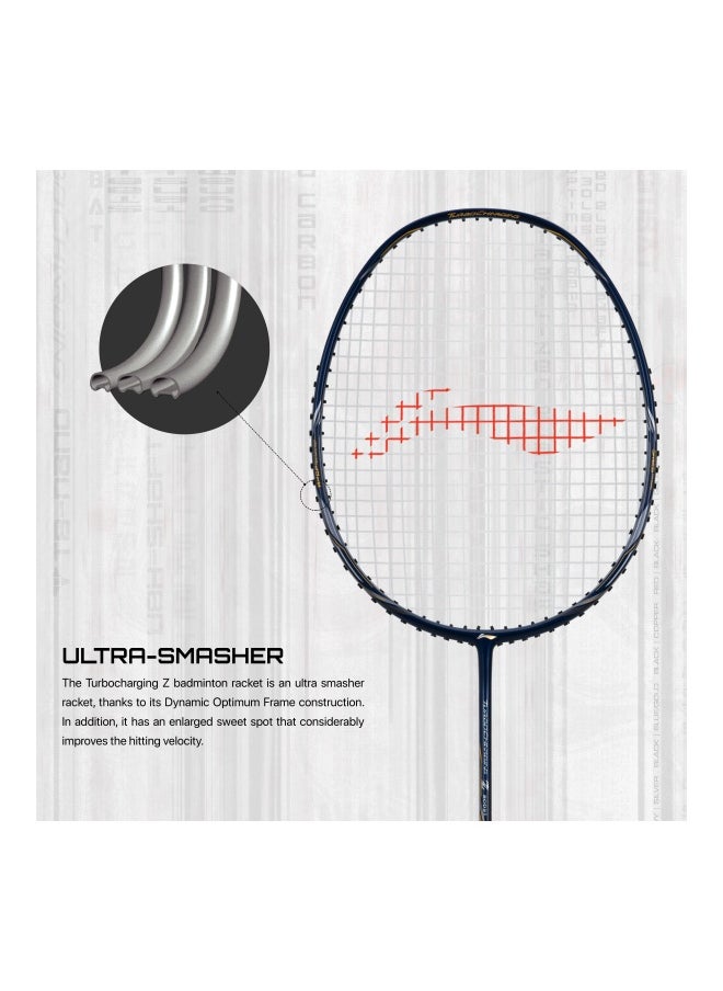 Li-Ning Turbo Charging Z Carbon Fibre UnStrung Badminton Racket with Free Full Cover (Navy/Silver)