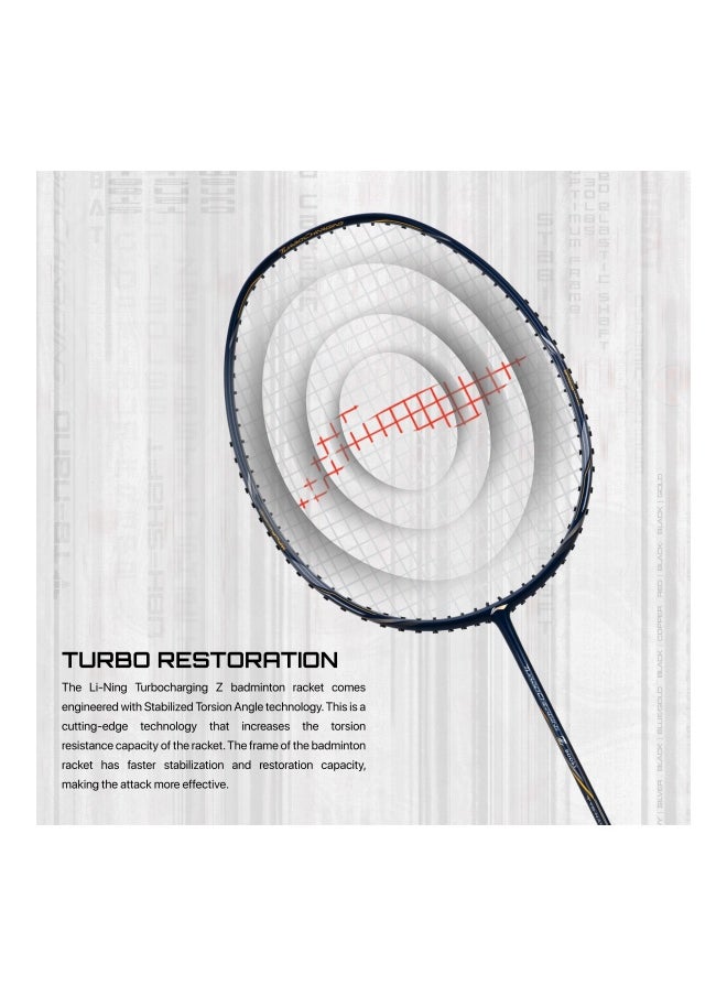 Li-Ning Turbo Charging Z Carbon Fibre UnStrung Badminton Racket with Free Full Cover (Navy/Silver)