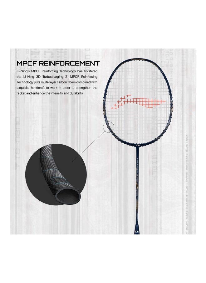 Li-Ning Turbo Charging Z Carbon Fibre UnStrung Badminton Racket with Free Full Cover (Navy/Silver)