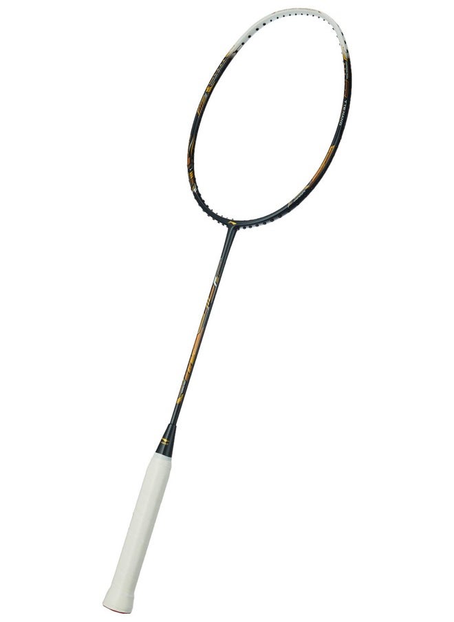 Li-ning Air-Force 77 G3 Carbon Fibre Unstrung Badminton Racket with Full Cover (77g, Dark Grey/White/Gold)