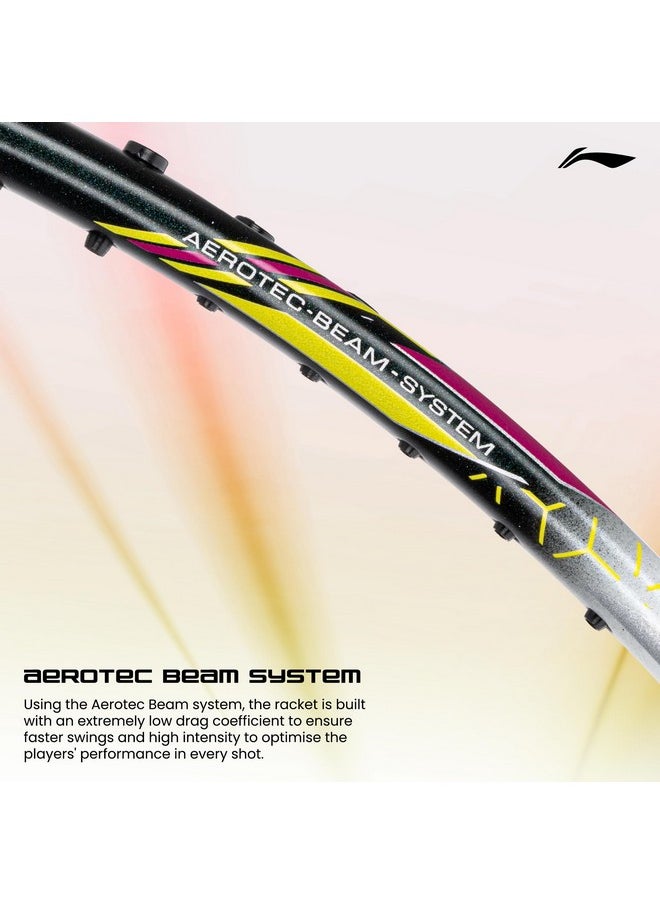 Li-Ning G-Force 5800 Superlite Strung Badminton Racquet with Free Head Cover| 78 Grams (Charcoal/Olive/White/Lime)