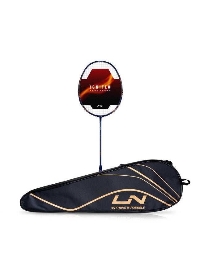 Li-Ning Ignite Series Carbon Fibre Superlite Speed Racket wuth Full Cover (Dark Navy/Copper)