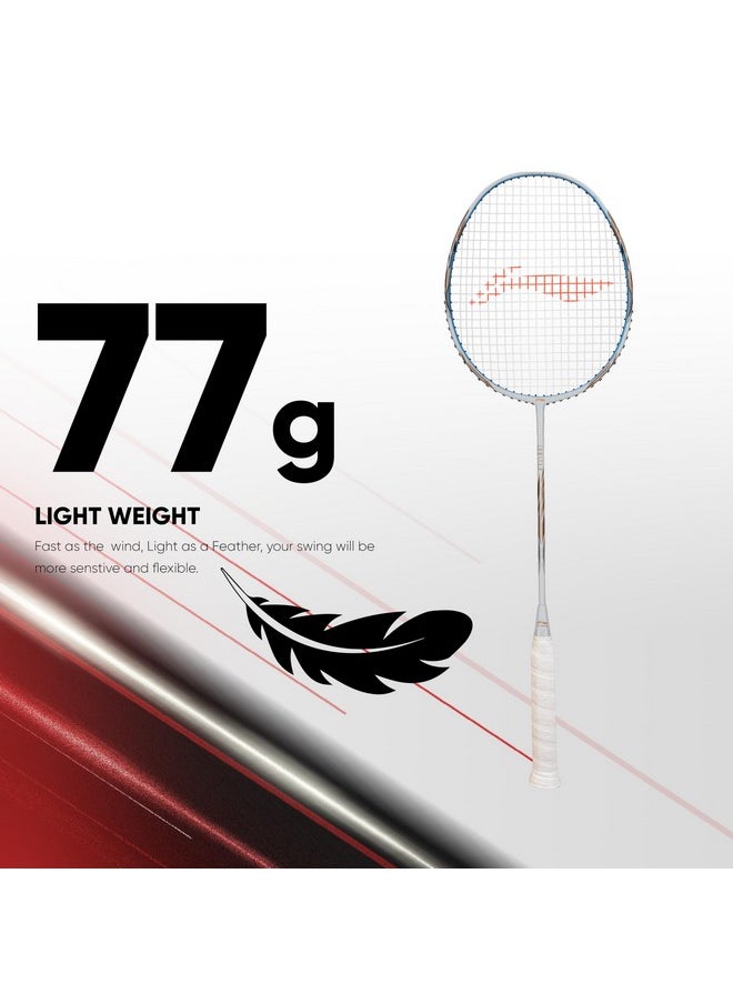Li-Ning Ignite Series Carbon Fibre Superlite Speed Racket wuth Full Cover (Pearl White/Blue)