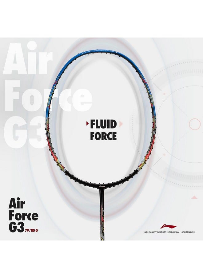 Li-Ning Air-Force 79 G3 Carbon Fibre Badminton Racket, Black/Blue/Red