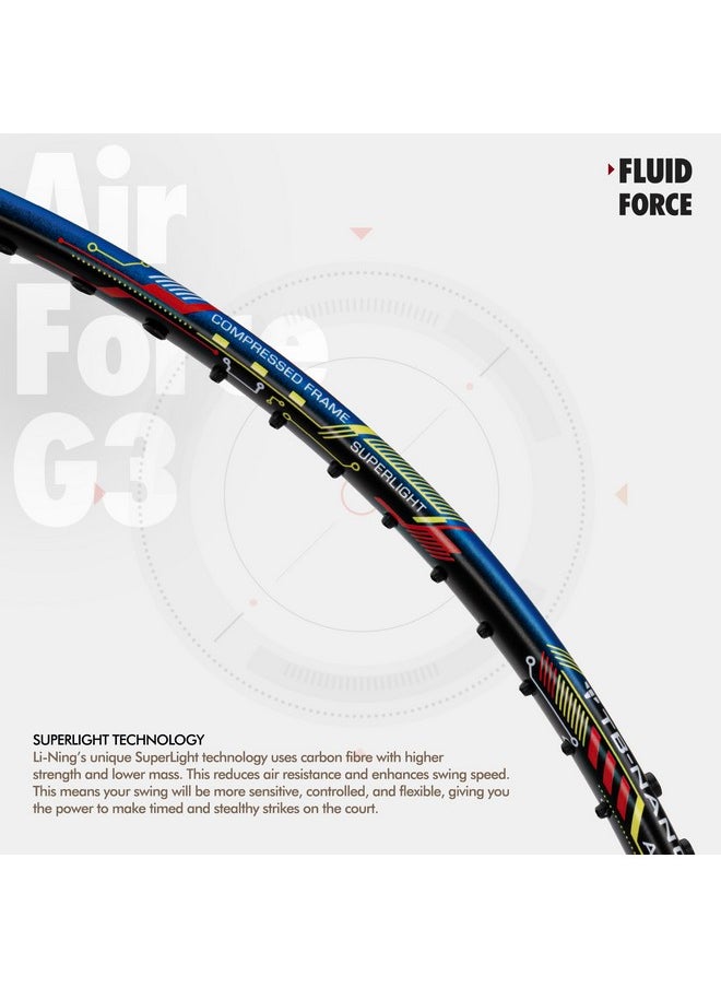 Li-Ning Air-Force 79 G3 Carbon Fibre Badminton Racket, Black/Blue/Red