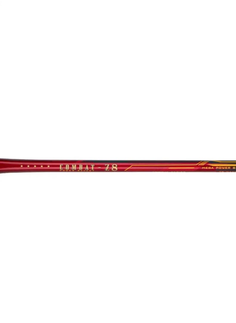 COMBAT-Z8 (80G) Carbon Fibre Unstrung Badminton Racket With Free Full Cover (Red/Black/Gold)