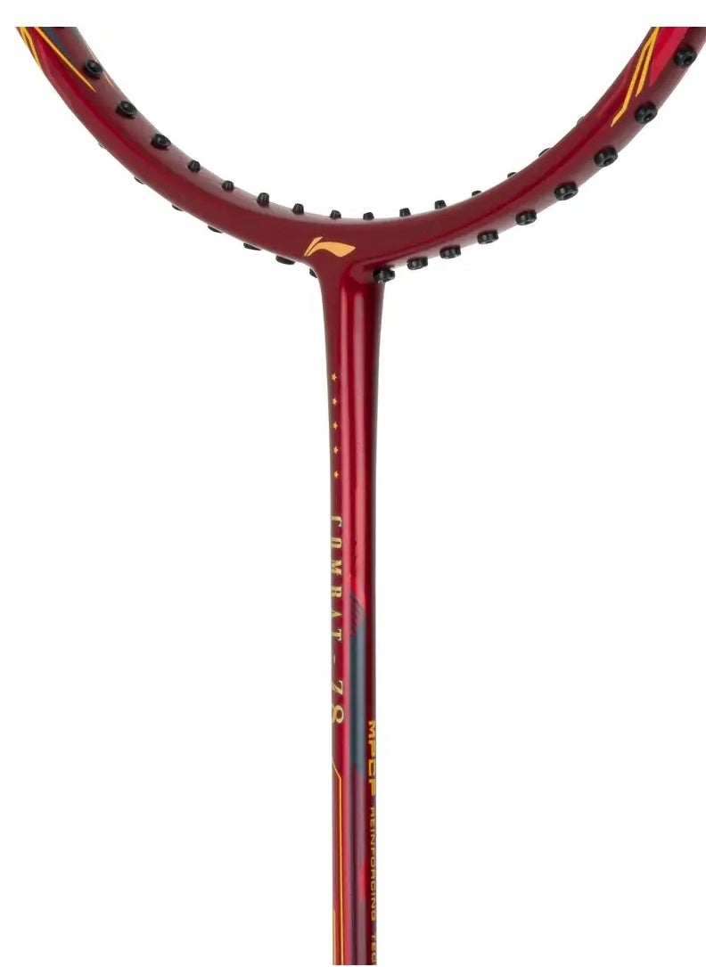 COMBAT-Z8 (80G) Carbon Fibre Unstrung Badminton Racket With Free Full Cover (Red/Black/Gold)