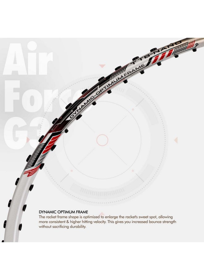 Li-Ning Air-Force 79 G3 Carbon Fibre Badminton Racket, White/Gold/Red