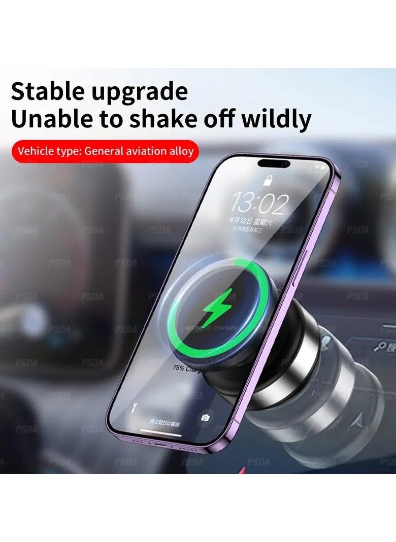 360°Rotation Car Wireless Charging Bracket Holder, Vacuum Suction Phone Mount for Car Metal and Glass Surface 15W Wireless charging Support CZ18