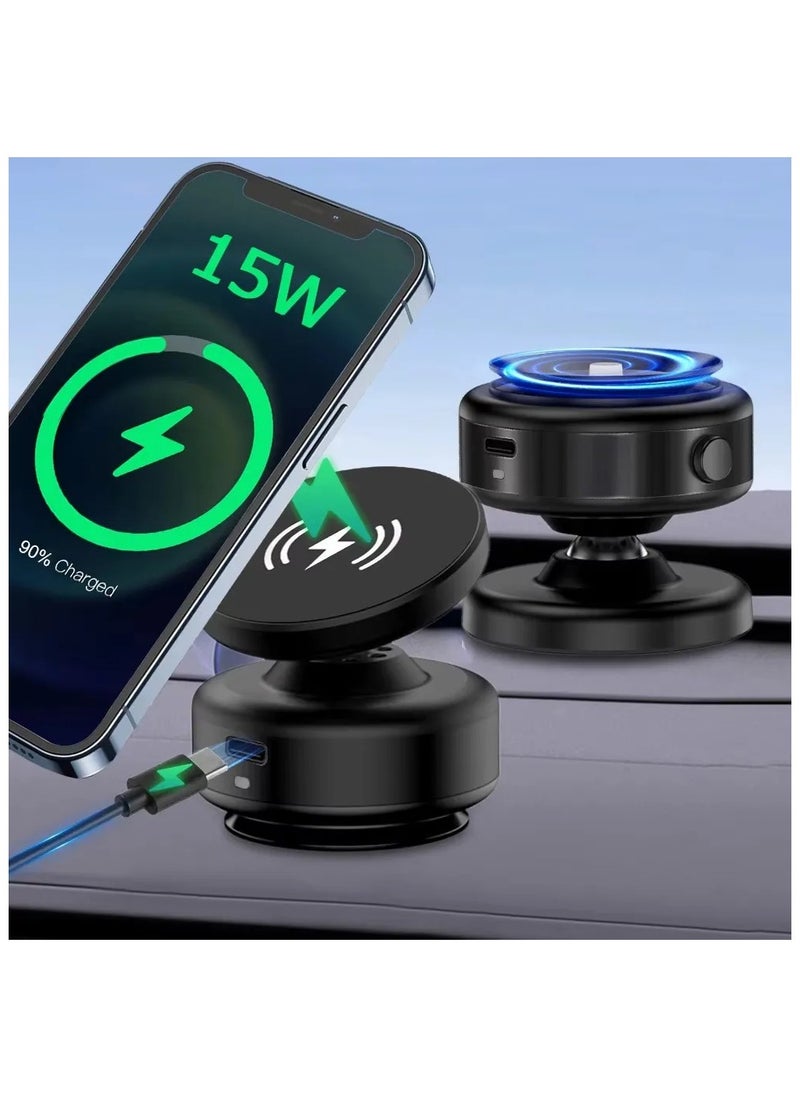 360°Rotation Car Wireless Charging Bracket Holder, Vacuum Suction Phone Mount for Car Metal and Glass Surface 15W Wireless charging Support CZ18