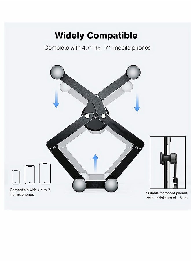 Mobile Phone Cradle for Car, Gravity Car Holder, Foldable Auto Clamping Air Vent Mount Phones 4.7 to 7 Inches, Black