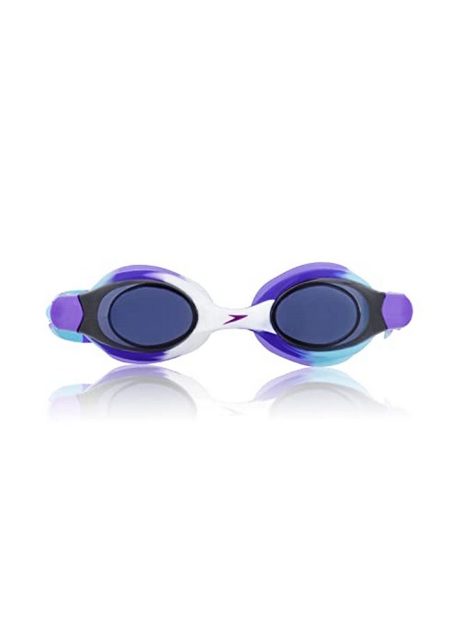 Unisex-Child Swim Goggles Skoogle Ages 3-8, Purple Aqua Splash Tie Dye, One Size