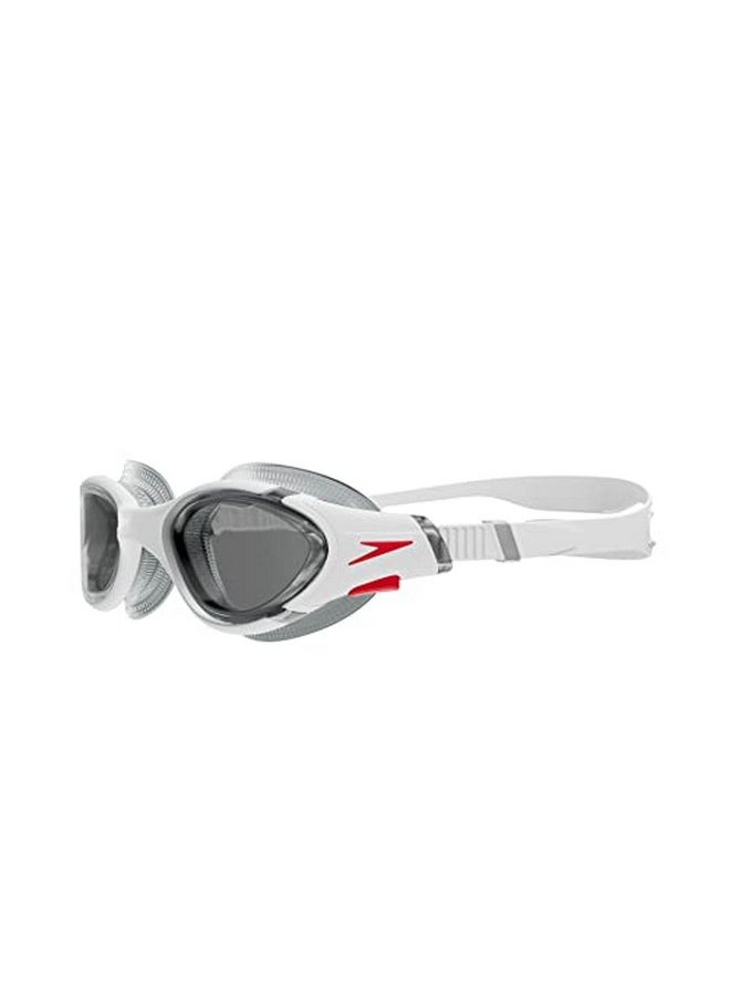 Unisex-Adult Swim Goggle Biofuse 2.0,White/Red/Light Smoke