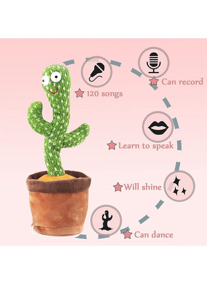 Toyshine Dancing Cactus Toy | Talking, Wriggle Singing Mimicking -Repeat What You Say with LED