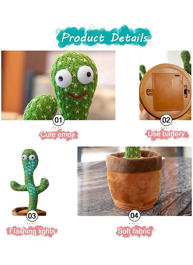 Toyshine Dancing Cactus Toy | Talking, Wriggle Singing Mimicking -Repeat What You Say with LED