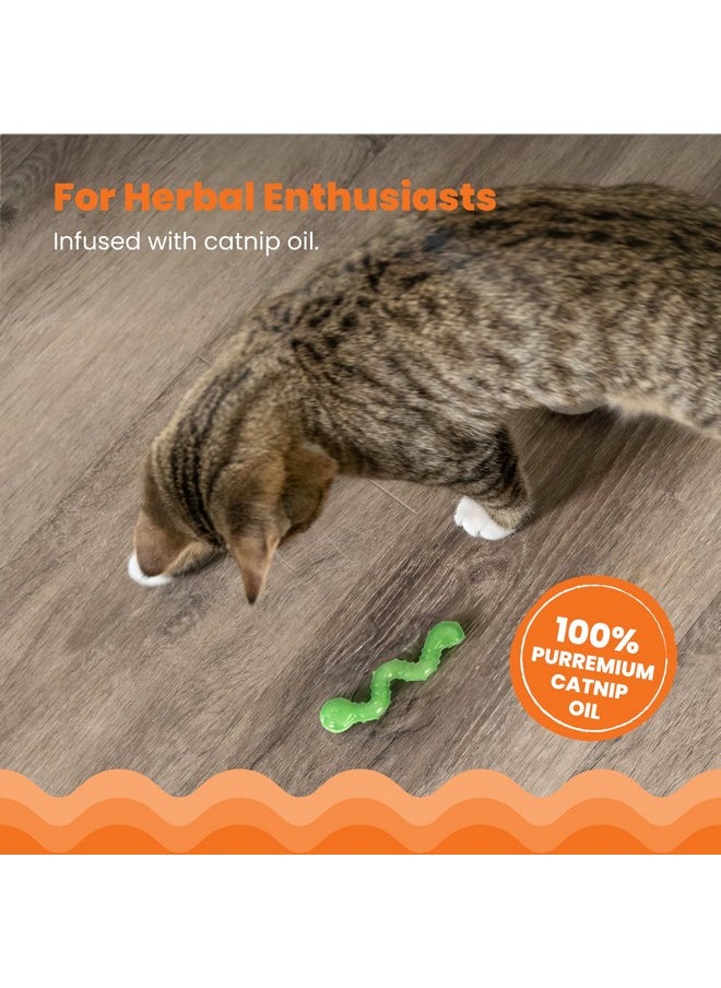 Catstages Orkakat Wiggle Worm Dental Catnip Cat Chew Toy, Assorted Color