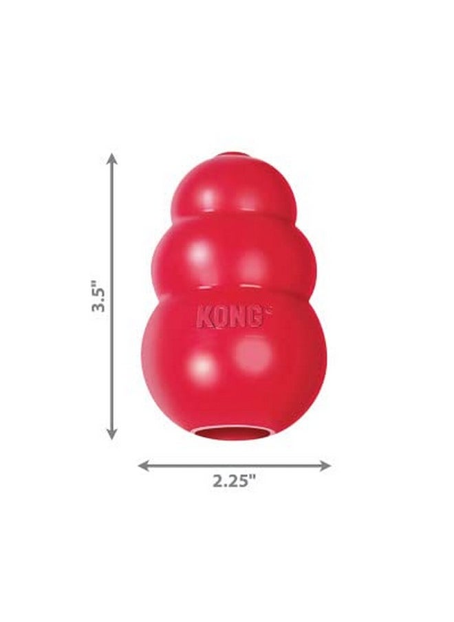 KONG Classic Dog Chew Toy, Durable Natural Rubber Fetch Toy for Dogs, Stuff Dog Treats, Interactive Treat Dispenser, Unpredictable Bounce, Perfect for Training, for Average Chewers, Medium