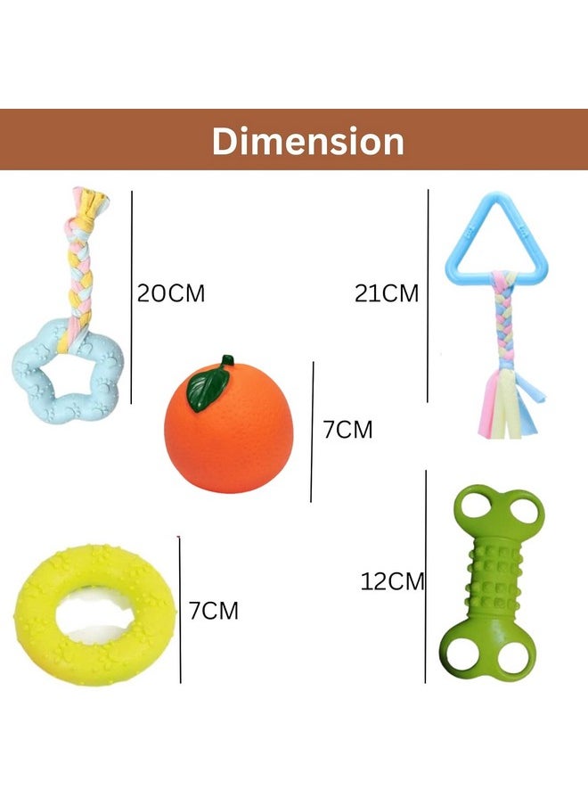 emily pets Dog Chew Toys Combo of 10pcs Rubber Ring Toy,Teether,Dumble Teether & Latex Non-Toxic Toys Dog Toys & Puppy Toys (Color May Vary)