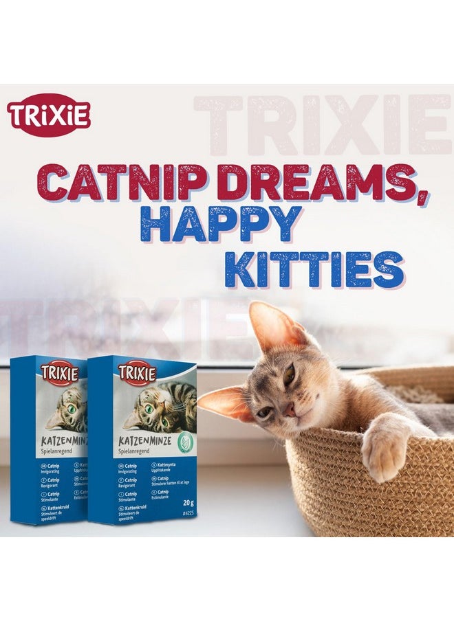 Trixie Premium Catnip for Cats, Natural Catnip Encourages Playful Behaviour in Cats, Can be Used on Toys and Scratch Post to Engage Your Cats - 20 gm (Pack of 4)