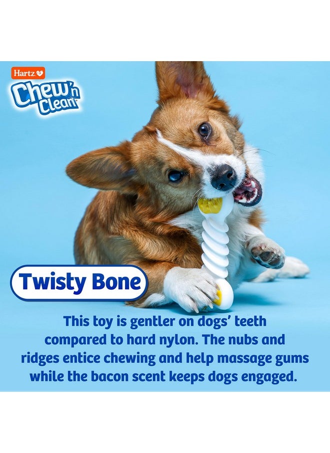 Hartz Chew ‘n Clean Twisty Bone Dog Chew Toy, Bacon Scented for Moderate Chewers, Extra Small