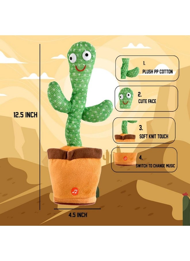 KRIREEN Dancing Cactus Baby Toys for Kids it Can do Singing & Recording Function - Repeat What You Say, Educational Toys for Children Playing, Pack of 1, Rechargeable Cable Included