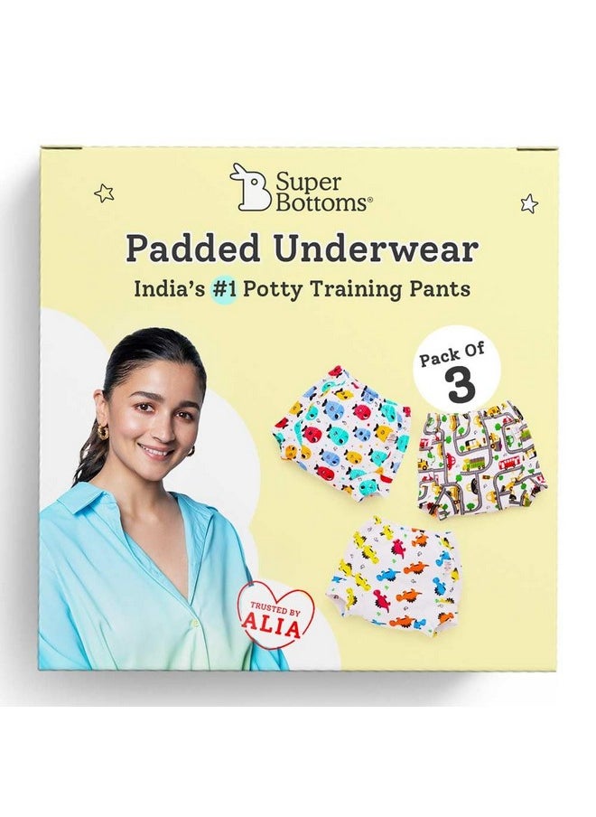 superbottoms Padded Underwear™ for Babies | for Potty Training & Mess-Free Diaper-Free time | 3 Layers of Cotton Padding | Absorb 1 Pee | Pull-up Style Potty Trainers