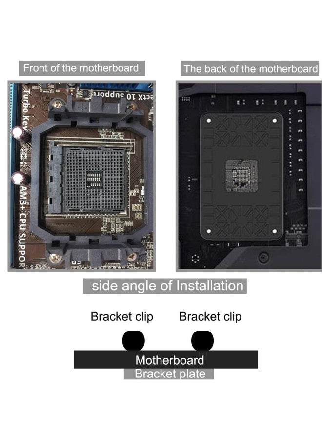 5 PCS CPU Fan Bracket Base for AM2 AM3, Outstanding CPU Cooler Retention Bracket, Black Motherboard Heatsink Fan Stand, Suitabel for AMD AM2 AM3