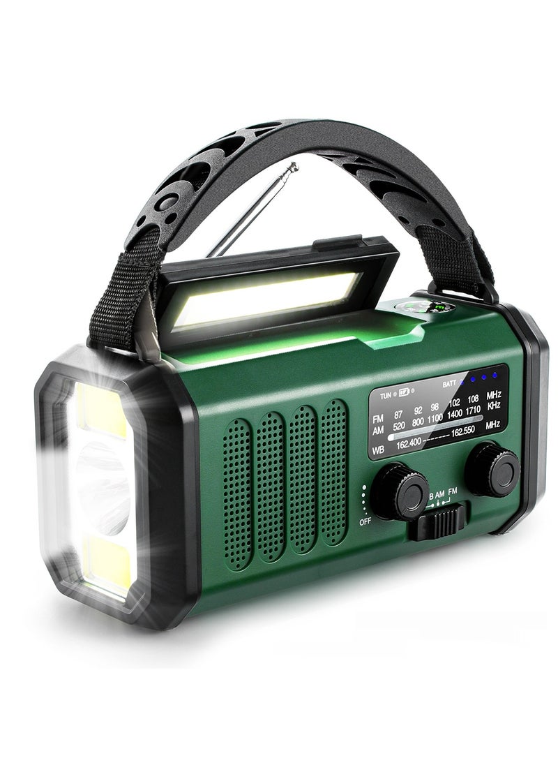 Hand Crank Solar Powered Radio Flashlight Reading Light Power Bank and Compass