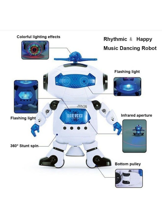 Musical Walking Dancing Robot Toy For Kids, Flashing Lights, 360° Body Spinning, Toddlers Bosys Girls Fun Figure Toy