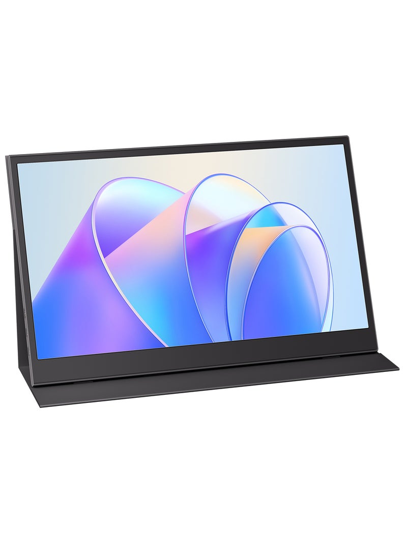 15.6 inch FHD Portable IPS Monitor, 1ms I Leather Case I HDMI x1 Thunderbolt x1 I Mobile Gaming Compatible I External Monitor for Laptop/PC/Mac/Phone |AMD FreeSync T156 Black
