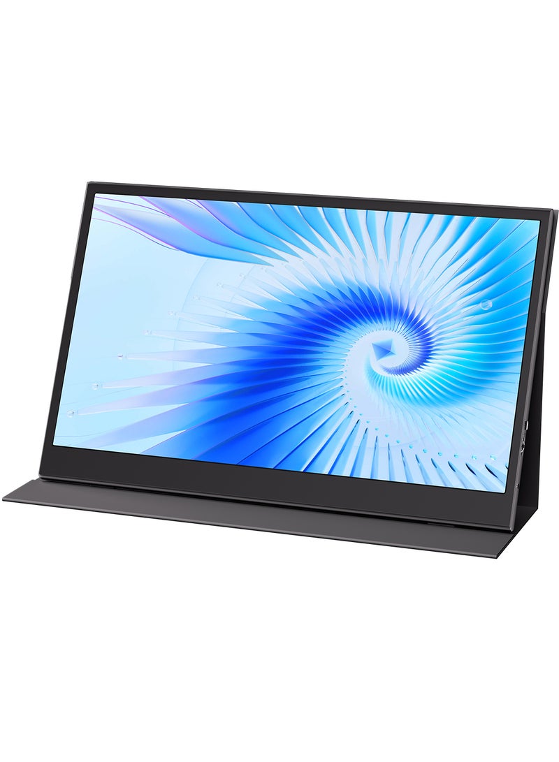 15.6 inch FHD Portable IPS Monitor, 1ms I Leather Case I HDMI x1 Thunderbolt x1 I Mobile Gaming Compatible I External Monitor for Laptop/PC/Mac/Phone |AMD FreeSync T156 Black