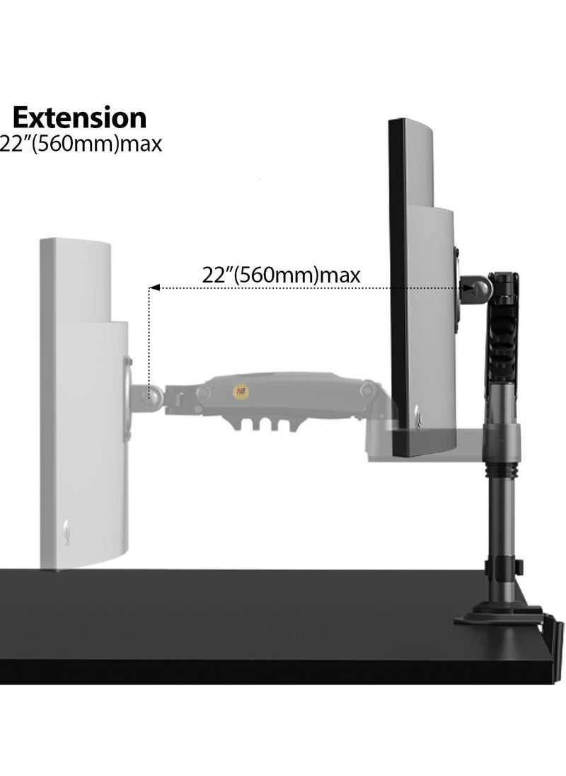 Monitor Desk Mount Long Arm for 17-30 Inch Monitors Within Ultra Wide Full Motion Swivel Height Adjustable Monitor Stand H100