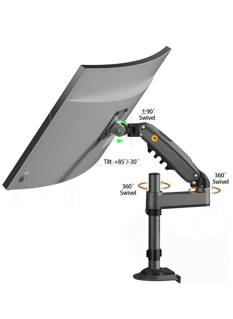 Monitor Desk Mount Long Arm for 17-30 Inch Monitors Within Ultra Wide Full Motion Swivel Height Adjustable Monitor Stand H100