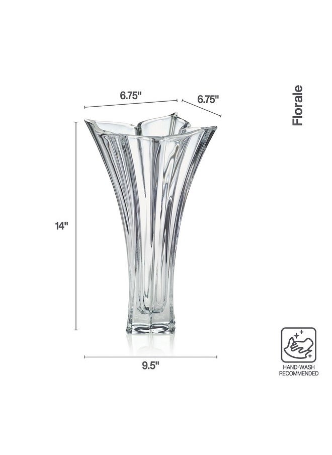 Mikasa Crystal Florale Crystal Vase, 14-Inch