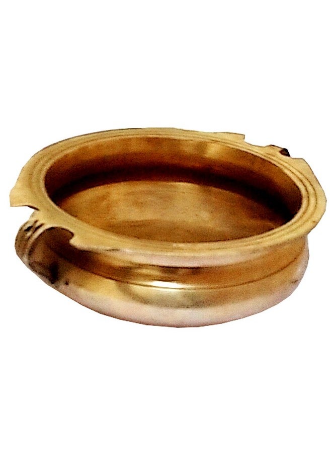 Purpledip Brass Urli (Uruli, Varpu): Vintage Design Small Water Bowl for Candles or Flowers, Gold, 6 Inches (11759)