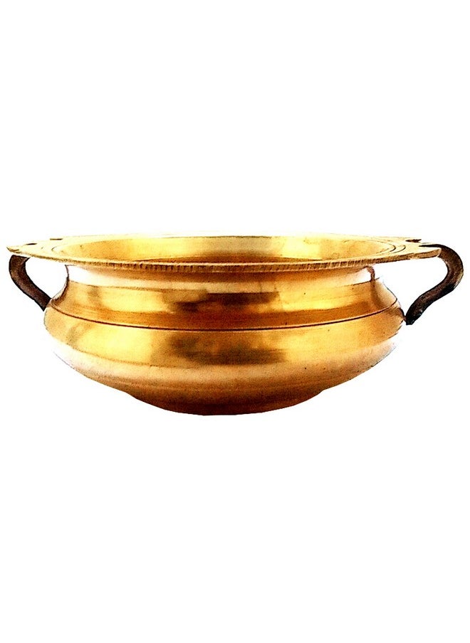 Purpledip Brass Urli (Uruli, Varpu): Vintage Design Water Bowl for Candles or Flowers (11760)